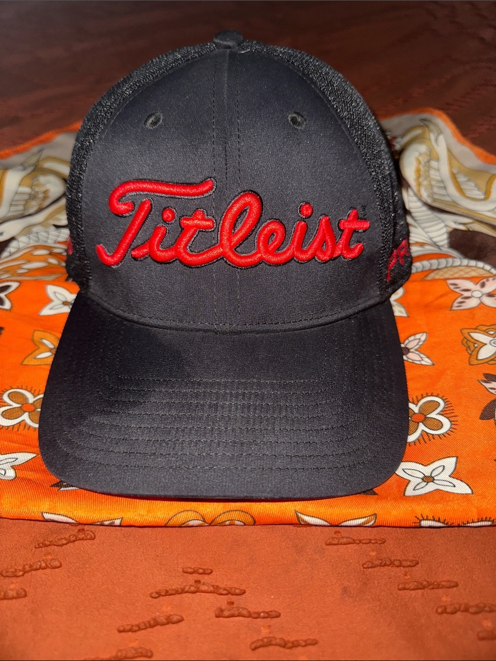 Titleist Black Cap with Red Embroidered Script